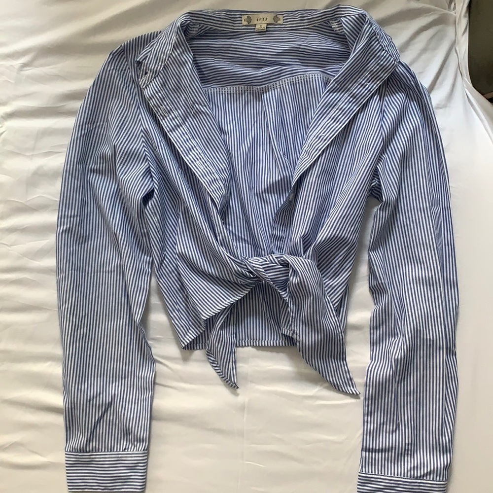 Beautiful Iris Stripped Crop Top